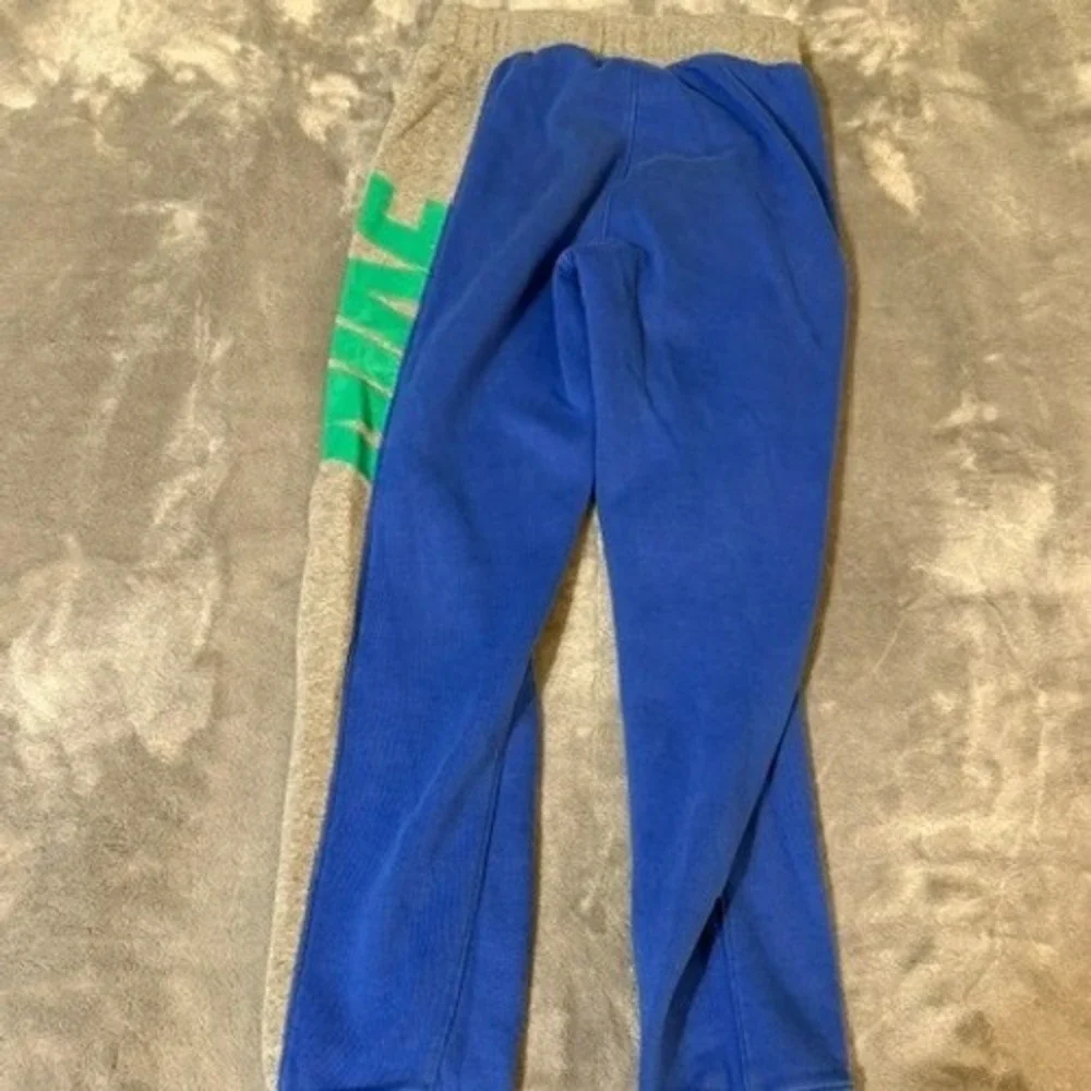 Nike Sweatpants Boys Small Blue Grey Green Logo Graphic Jogger Fleece Activewear